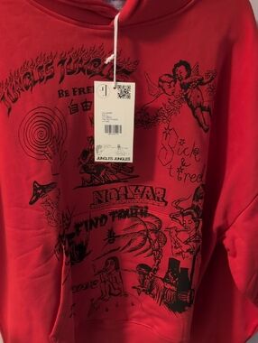 Red Graphic Hoodie Sweater - Men